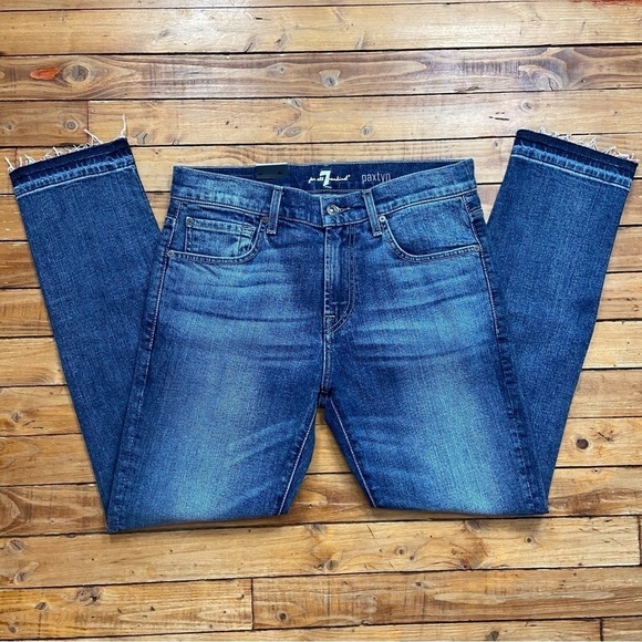 7 for all Mankind Paxtyn skinny mens jeans size 31 blue stretchy denim - Picture 12 of 12